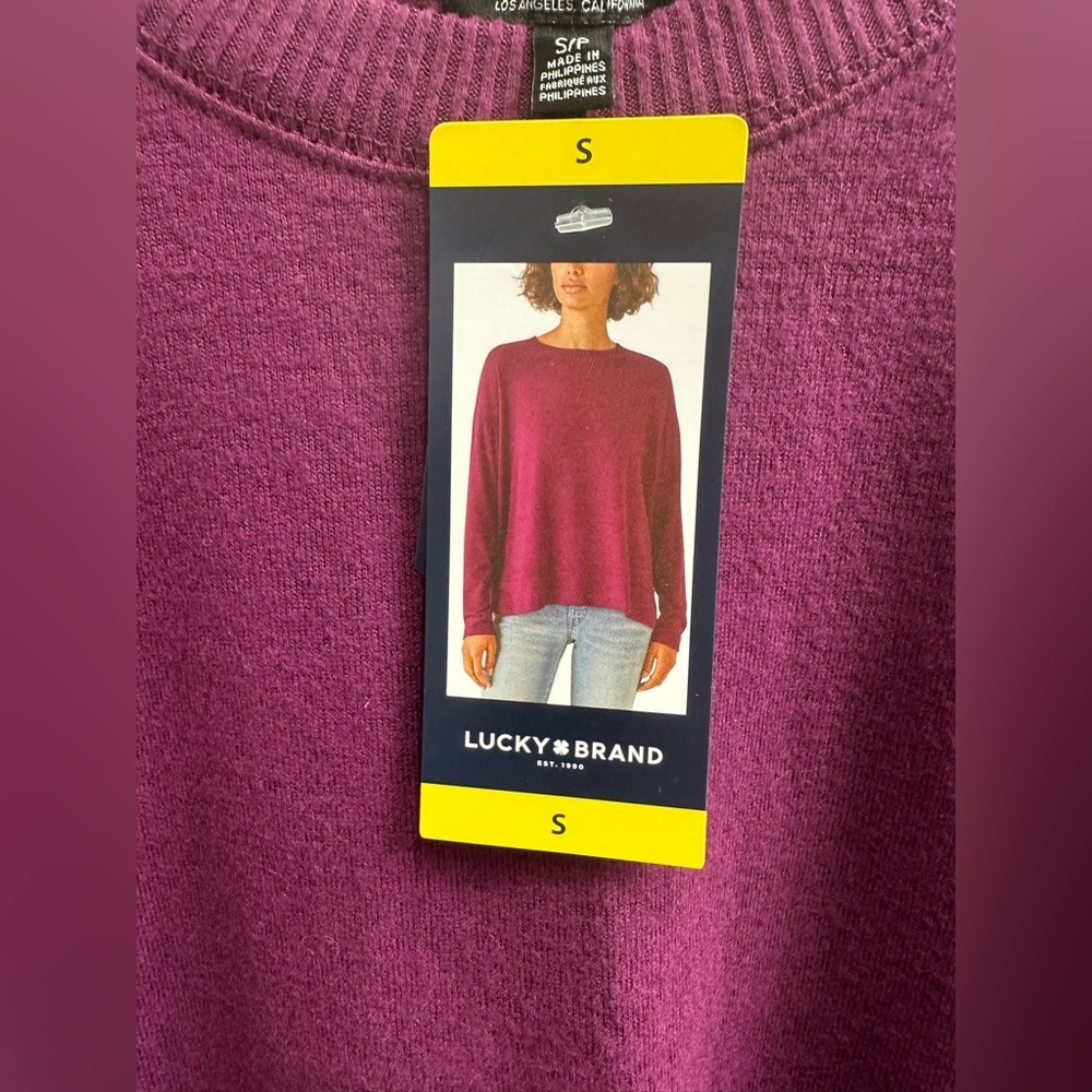 New Lucky Brand Rich Purple Knit Top - Picture 3 of 8